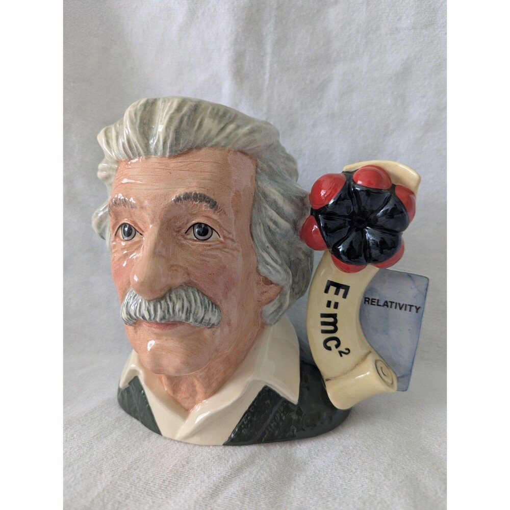 Royal Doulton Albert Einstein D7023 Large Character Jug Toby Pitcher 1995 7"